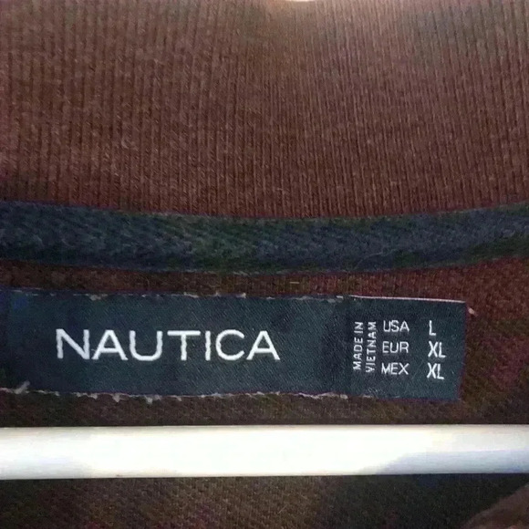 Nautica Burgundy Polo Shirt Sz L - Picture 4 of 5